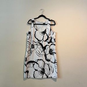 Ann Taylor Black and White Casual Midi Dress